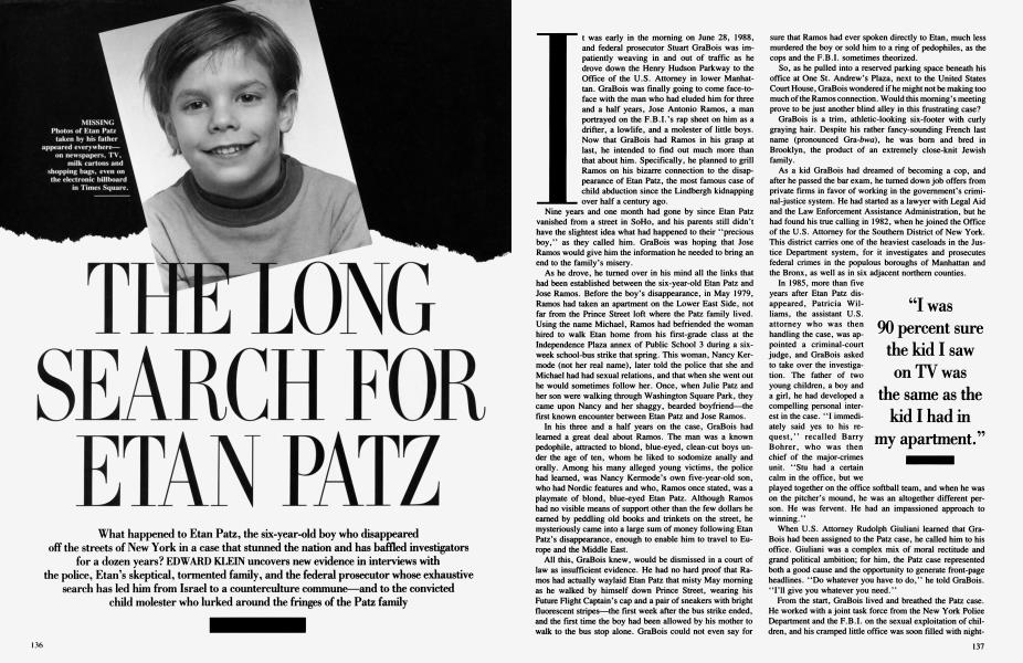 THE LONG SEARCH FOR ETAN PATZ
